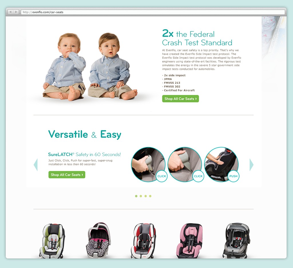 Car seat landing page