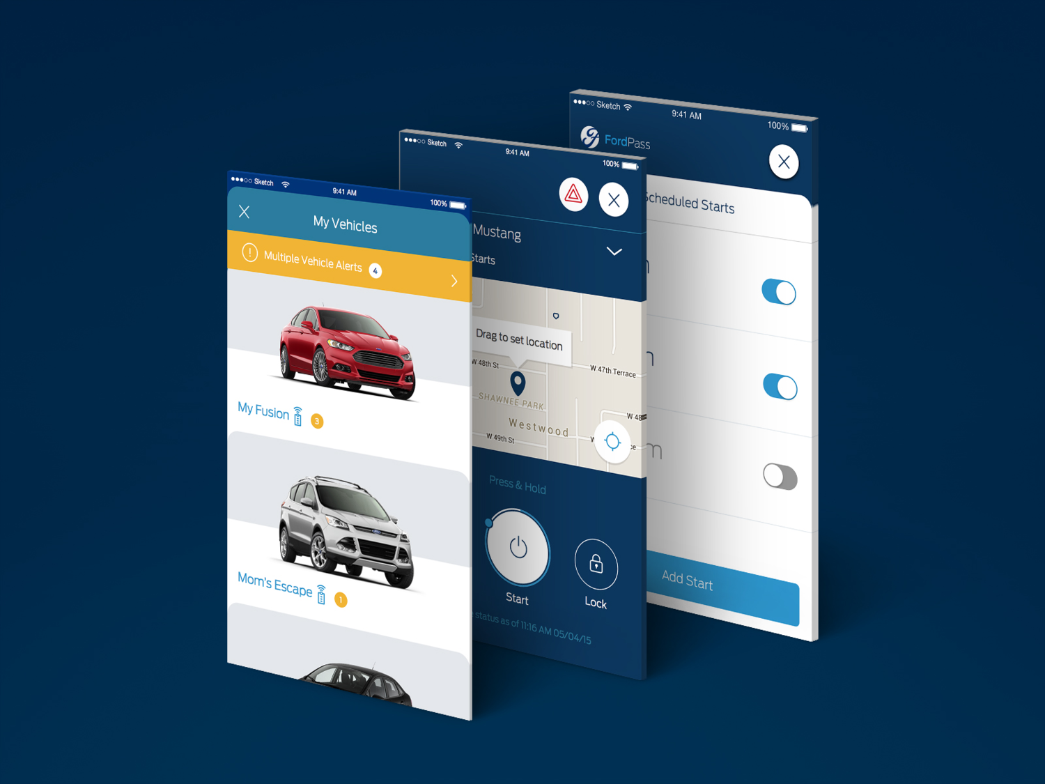 FordPass app screens