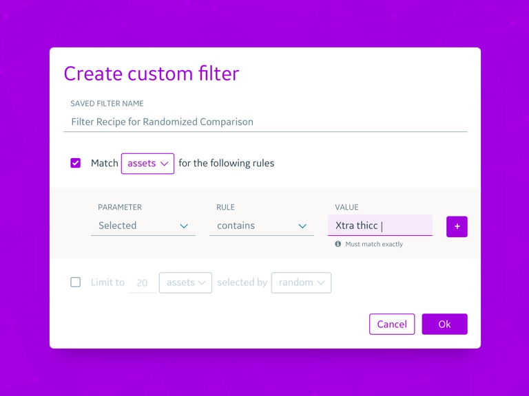 Custom filter UI