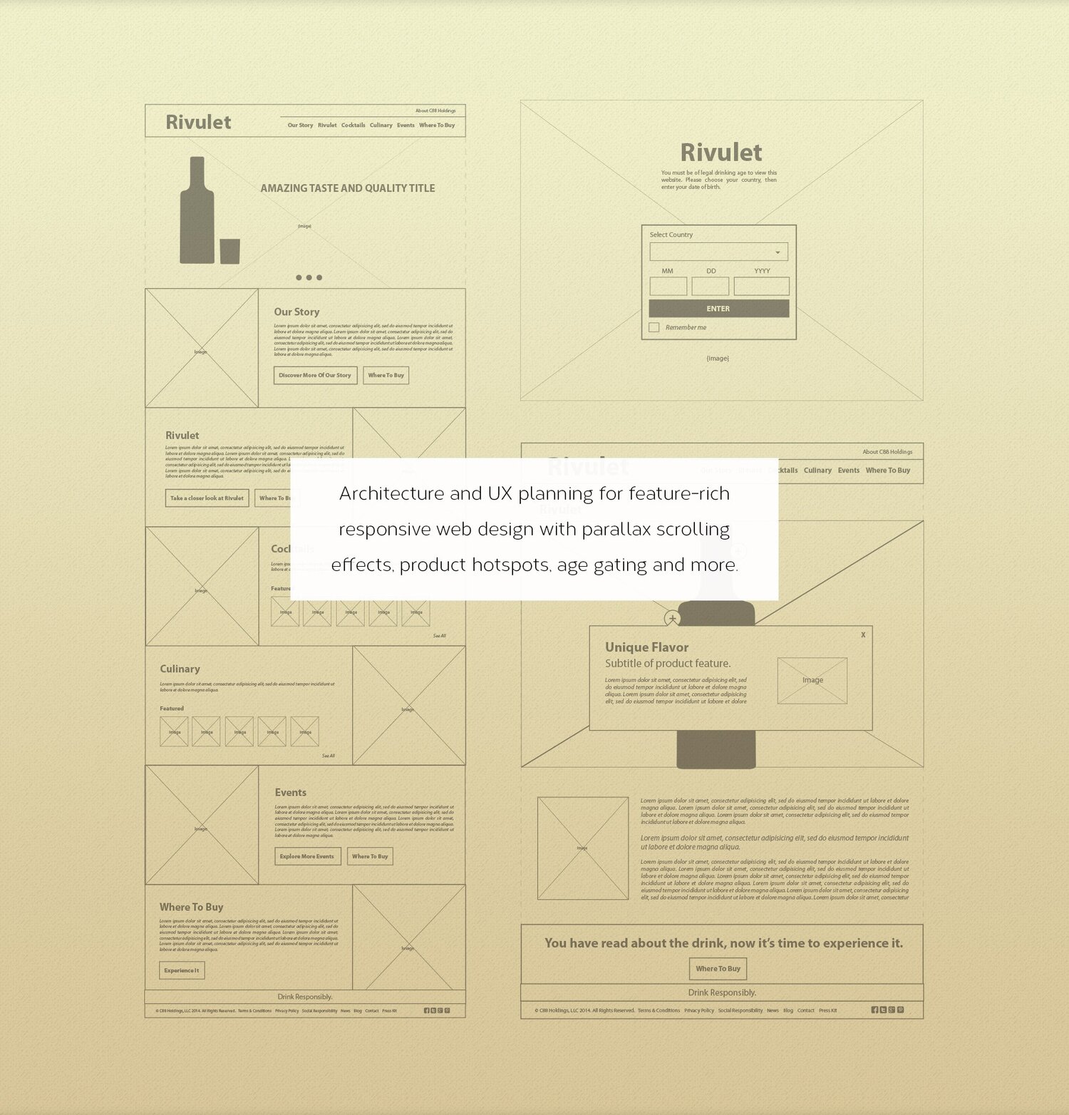 Rivulet wireframes and user flow