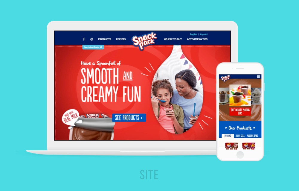 Snack Pack homepage design