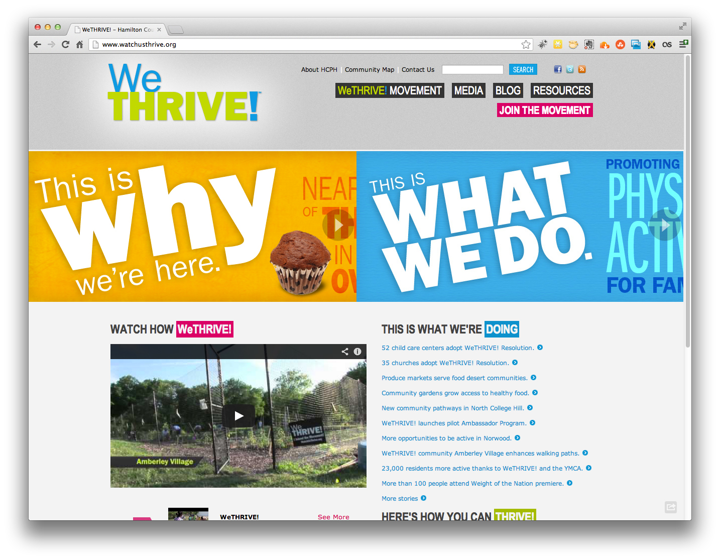 WeThrive! website design in browser